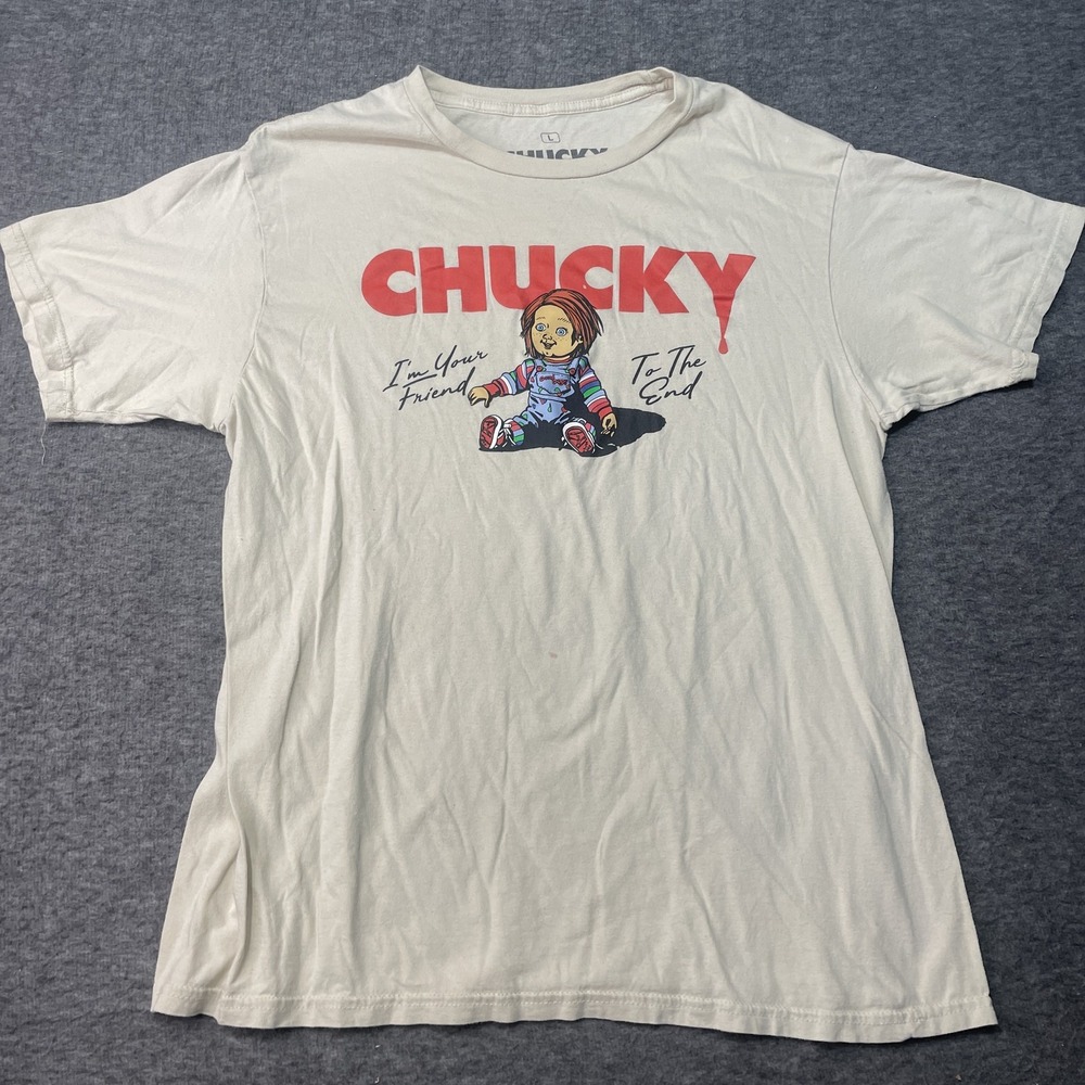 Ripple Junction Shirt Men Large Chucky Horror Beige Scary Trendy